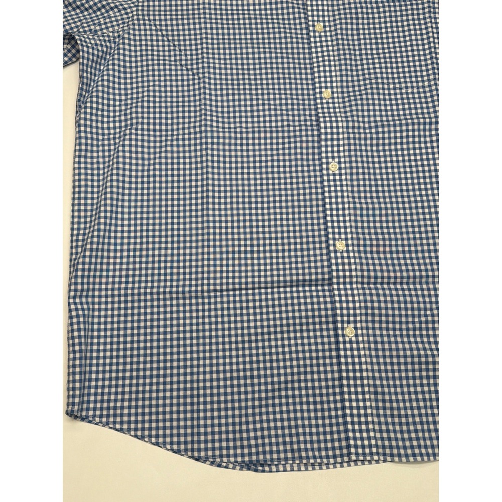 LL Bean Mens Traditional Fit Gingham Button Down Shirt‎ Blue White XL REG - Picture 2 of 10